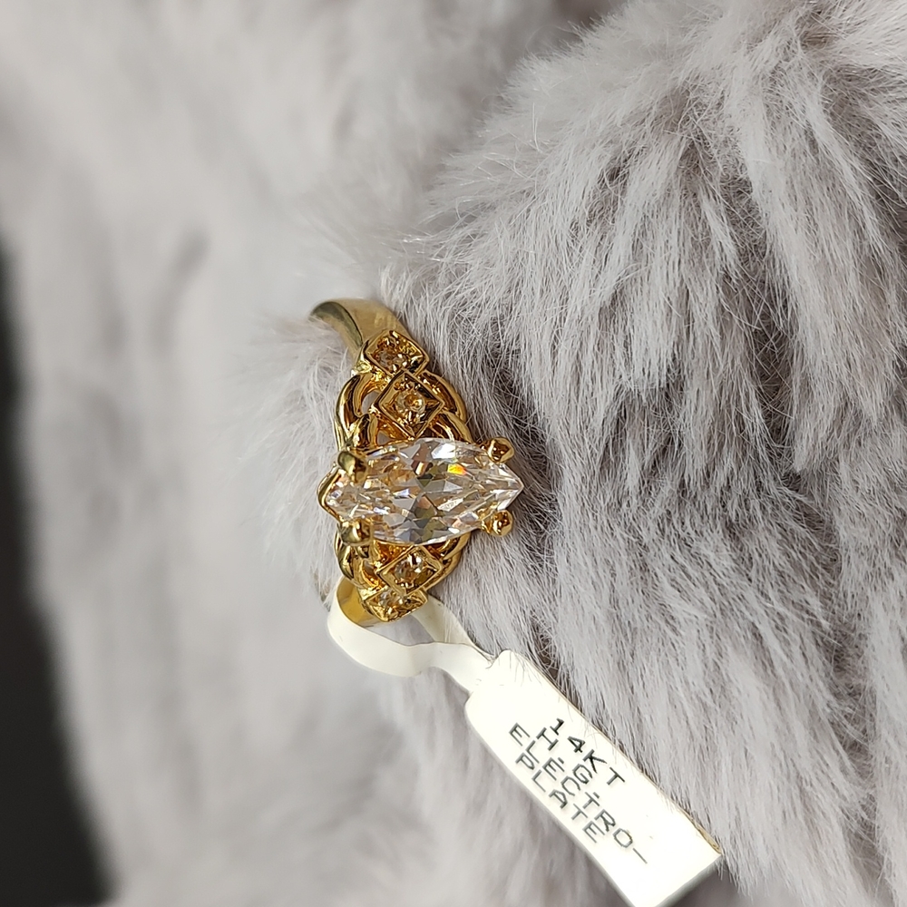 Gold plated cubic zirconia ring